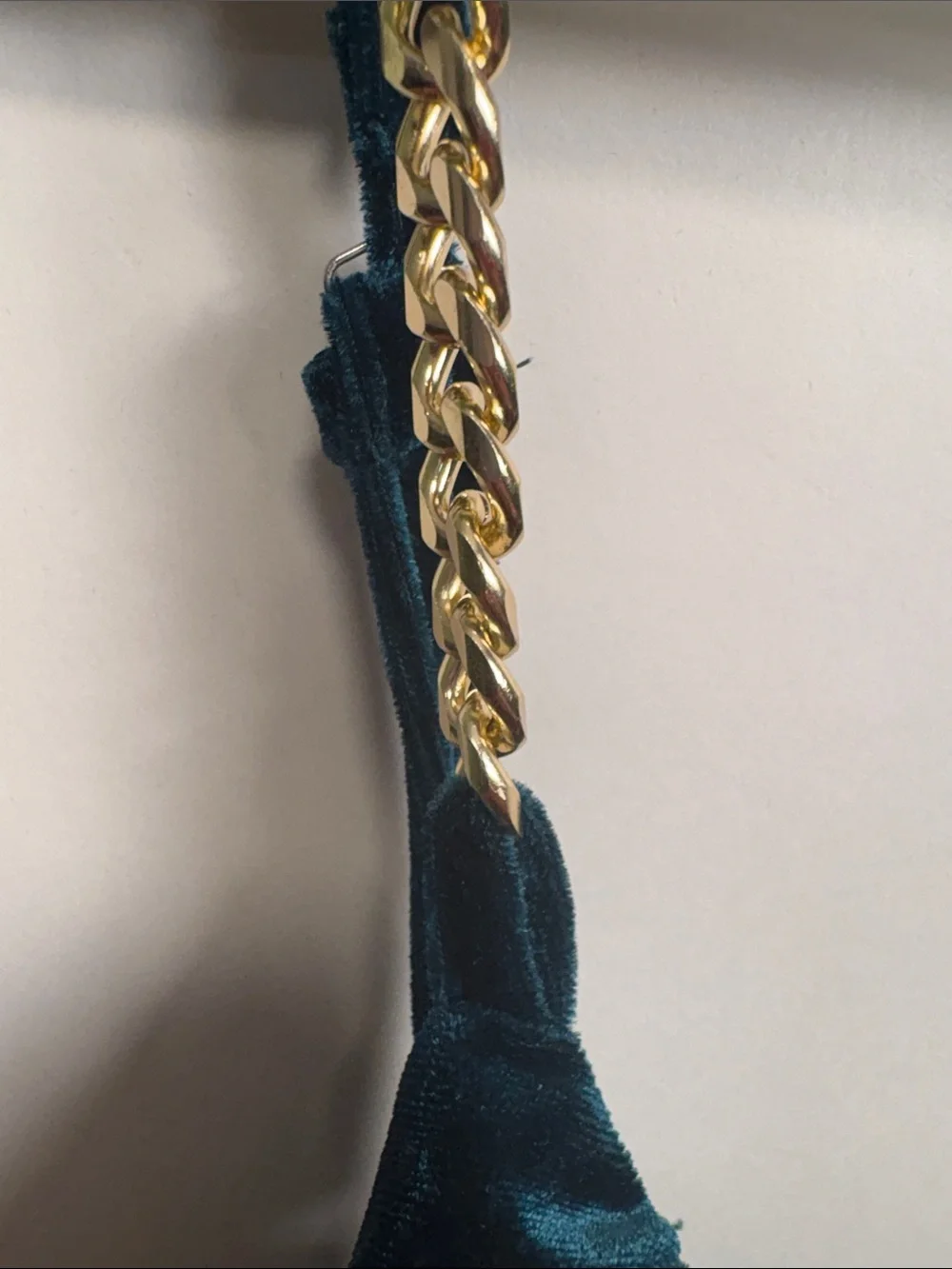 Cider Teal Velvet Draped Wide-Leg Jumpsuit - Picture 5 of 13